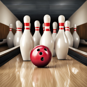 kuvassa keilapallo tekee täyskaadon