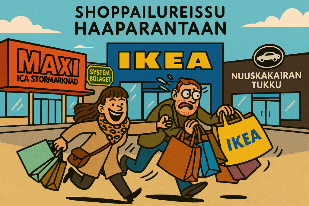 Kuvituskuva shoppailusta Haaparannan liikkeissä