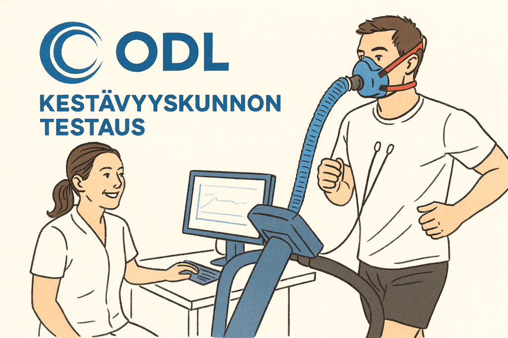 Kuvassa testataan kestävyyskuntoa.