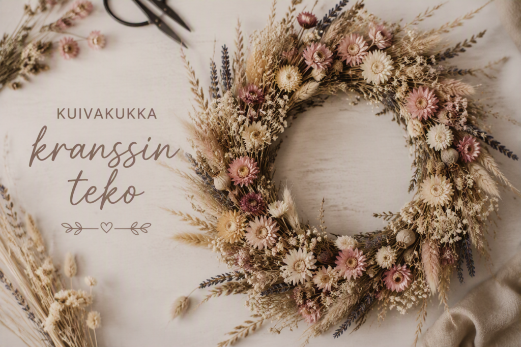 Kuvasssa kuivakukkakranssi